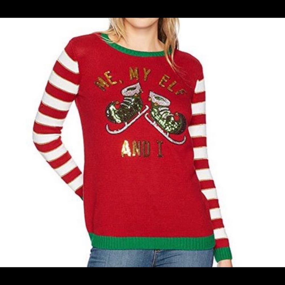 Ugly Christmas Sweater “Me My Elf and I” XL